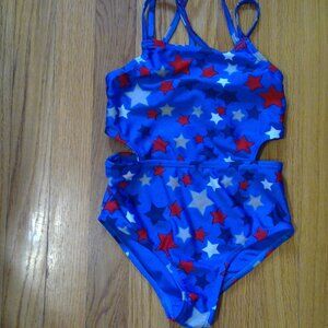 Wave Zone Girls Stars one piece bathing suit size 6/6X